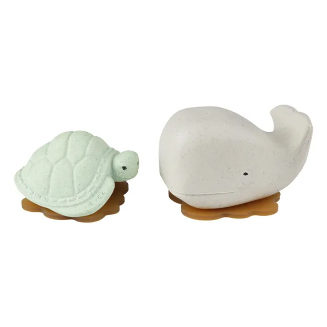 Cofanetto di giocattoli per il bagnetto riciclati - Tartaruga e balena | Salvia