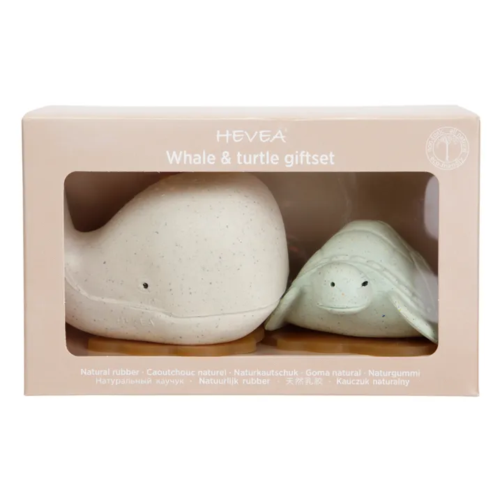 Upcycled Bath Toy Set - Turtle & Whale | Sage- Product image n°3