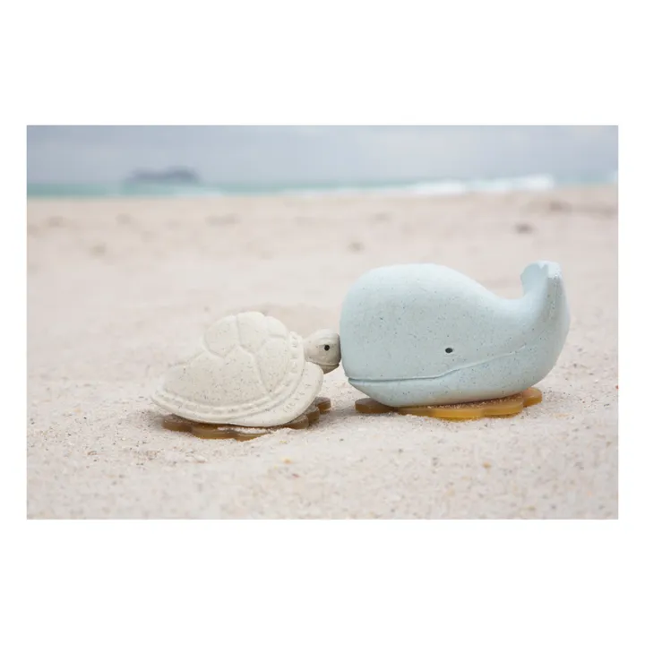 Cofanetto di giocattoli per il bagnetto riciclati - Tartaruga e balena | Blu- Immagine del prodotto n°1