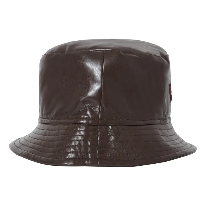 Sombrero bob de cuero reciclado | Chocolate- Imagen del producto n°2