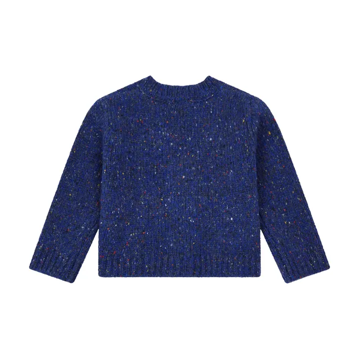 Strickjacke Mouliné-Wolle mit Tasche | Blau- Produktbild Nr. 1