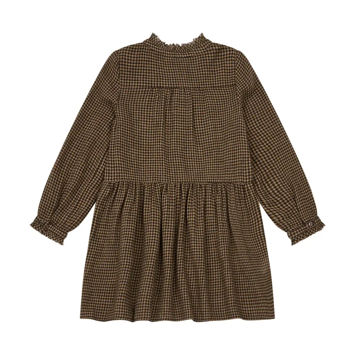 Kleid Viskose und Wolle Vichy | Grau- Produktbild Nr. 2