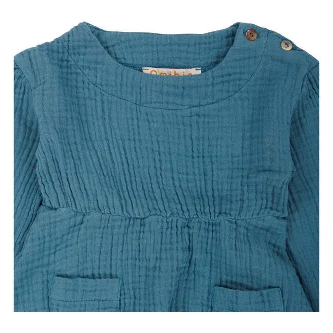 Vestito in garza di cotone biologico Tilda | Azzurro