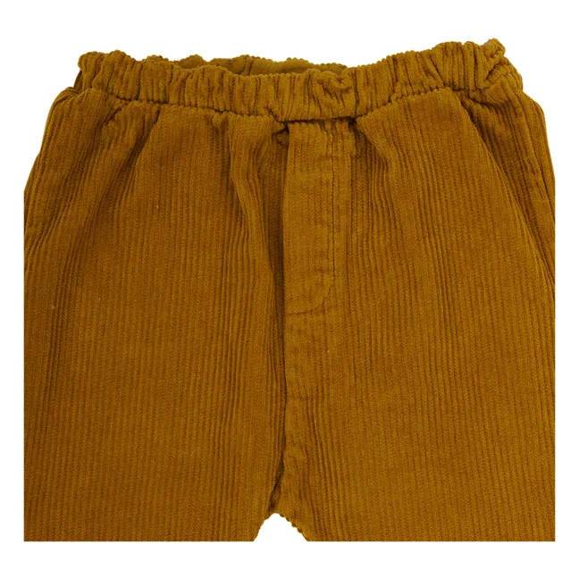 Pantaloni in velluto di cotone organico Caspar | Ocra