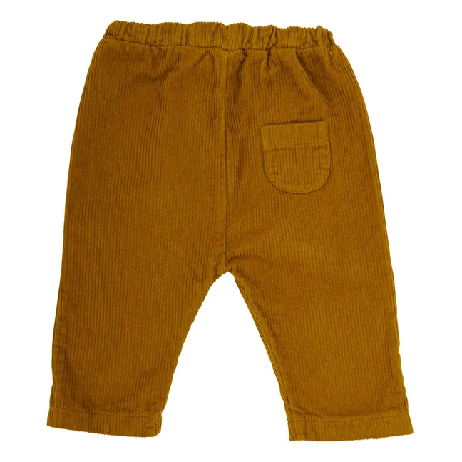 Pantaloni in velluto di cotone organico Caspar | Ocra