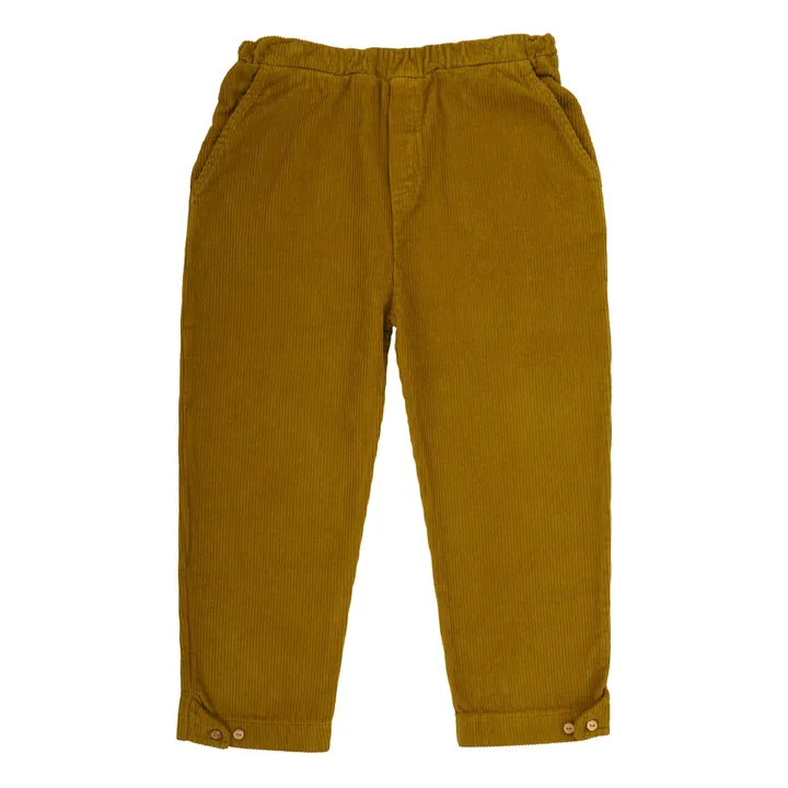 Pantaloni in velluto di cotone organico Caspar | Ocra- Immagine del prodotto n°0
