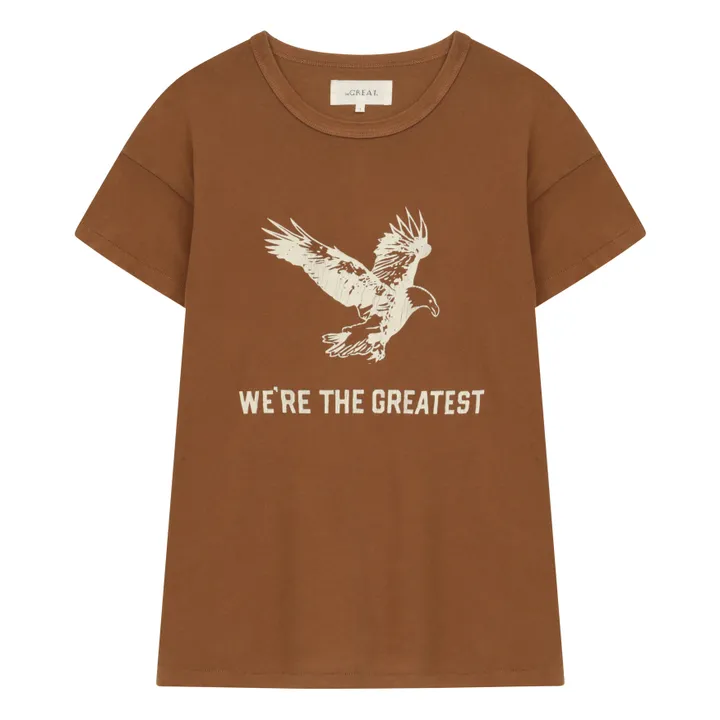The Boxy Crew W/ Eagle Graphic T-shirt  | Brown- Product image n°0