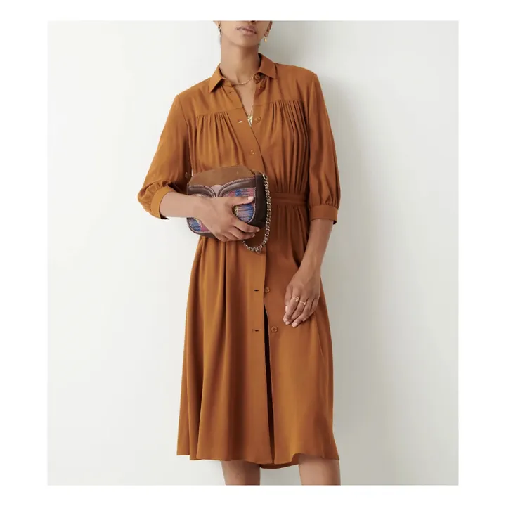 Kleid Jeanneton Krepp | Rostfarben- Produktbild Nr. 2