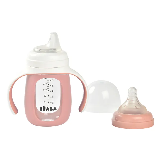Biberon d'apprentissage en verre | Vieux Rose