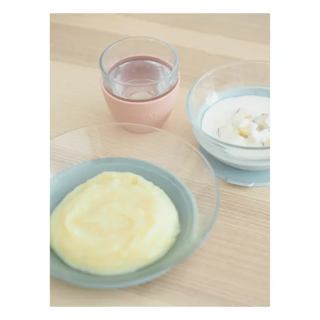 Contenitore per il pranzo in vetro - 3 pezzi | Rosa