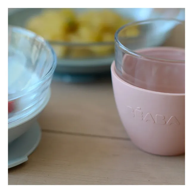 Contenitore per il pranzo in vetro - 3 pezzi | Rosa