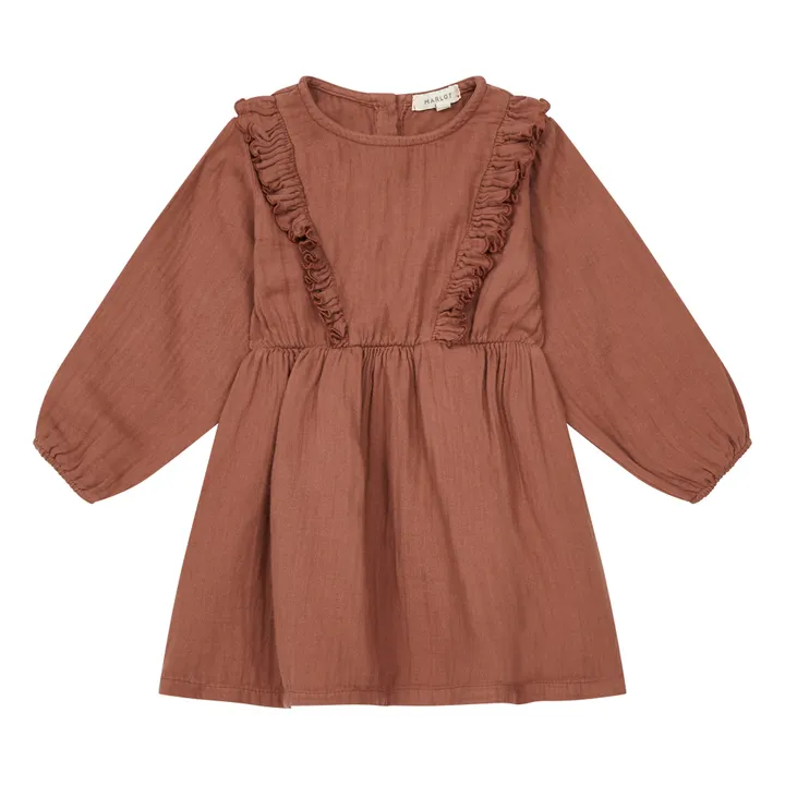 Kleid Baumwollgaze Louisa | Altrosa- Produktbild Nr. 0