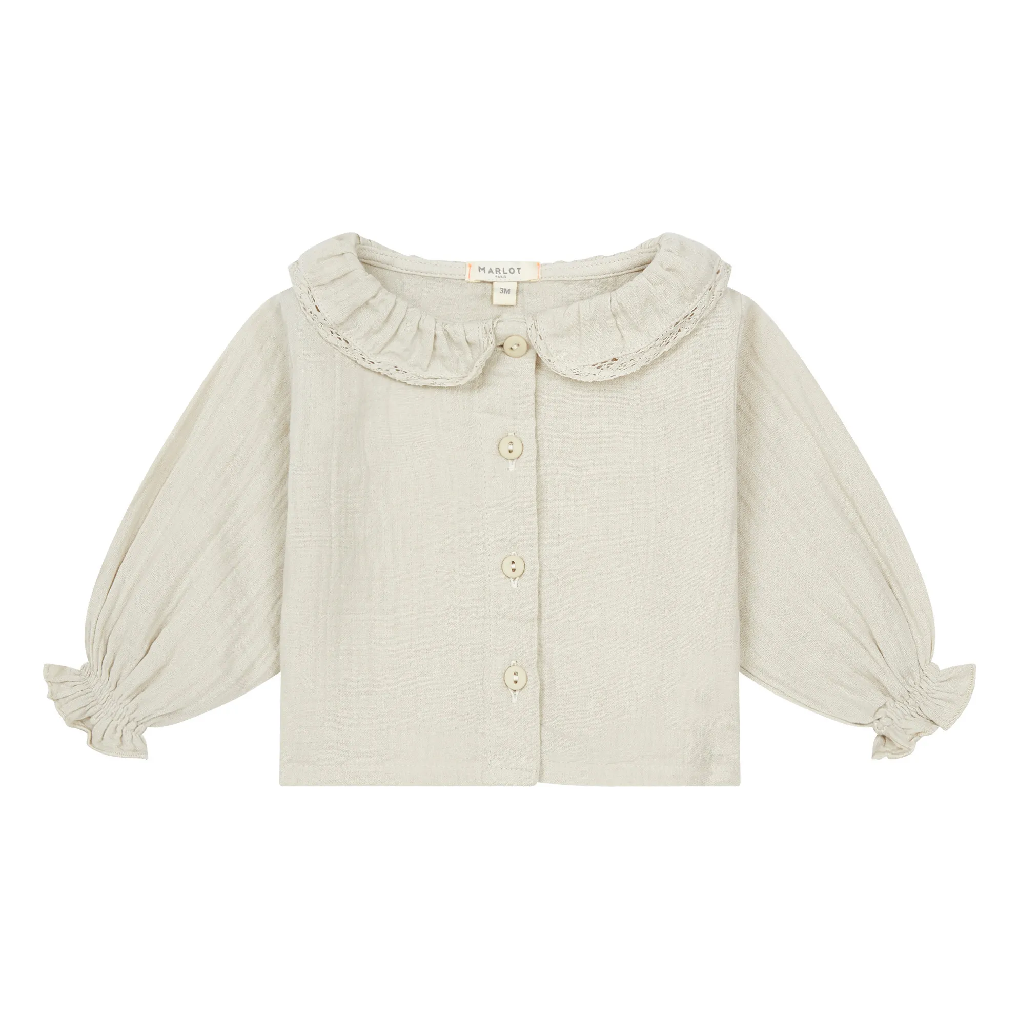 Marlot Paris Ecru Bianca Cotton Muslin Blouse