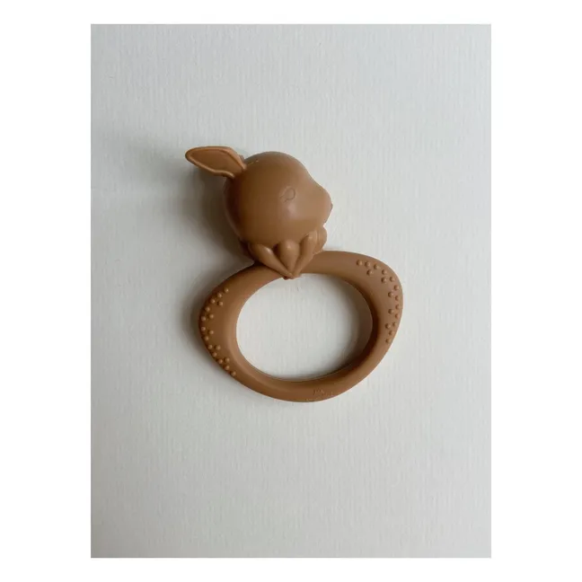 Anello da dentizione, motivo: Coniglio | Marrone