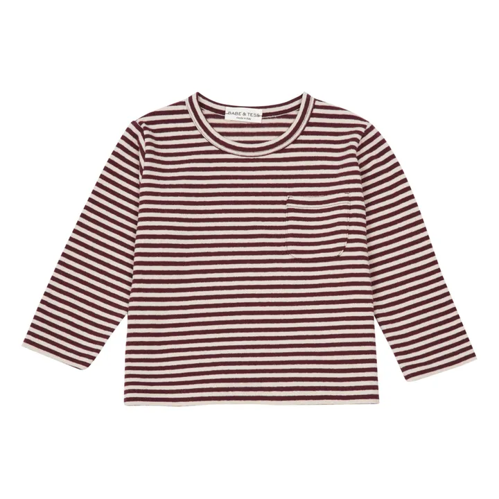 T-Shirt gestreift | Burgunderrot- Produktbild Nr. 0