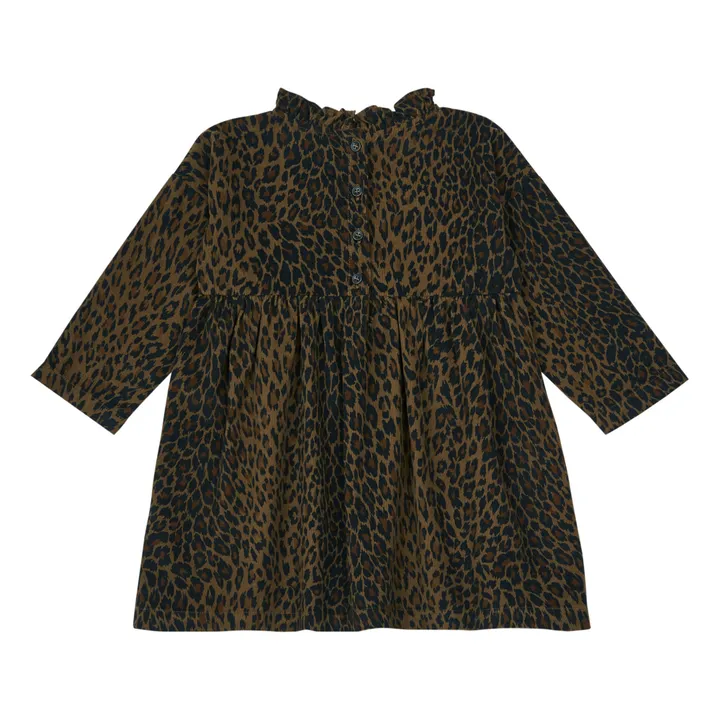 Vestido Leopardo de terciopelo | Marrón- Imagen del producto n°2