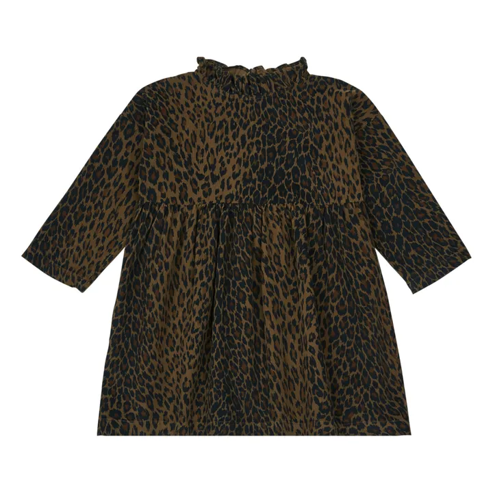 Vestido Leopardo de terciopelo | Marrón- Imagen del producto n°0