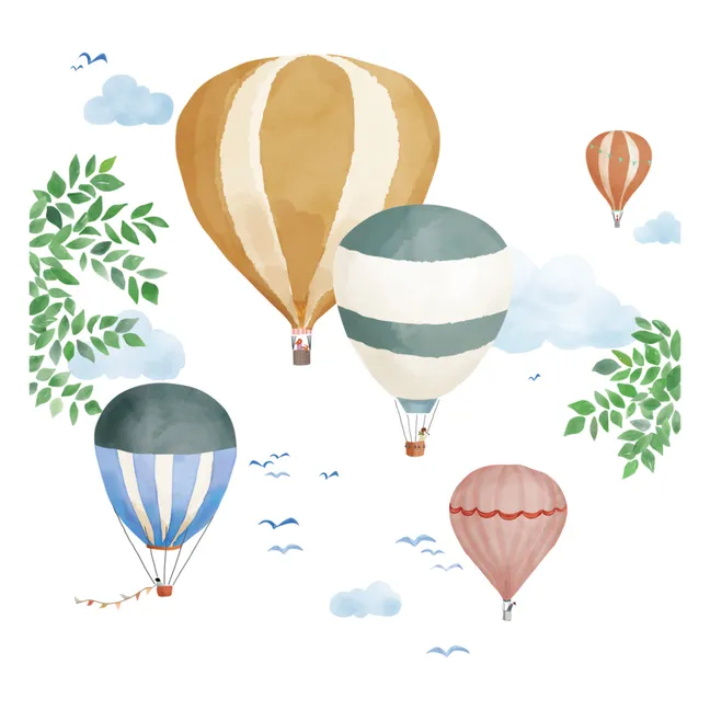 Riesensticker Heißluftballon Aquarell