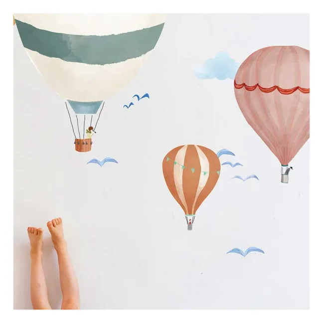 Riesensticker Heißluftballon Aquarell
