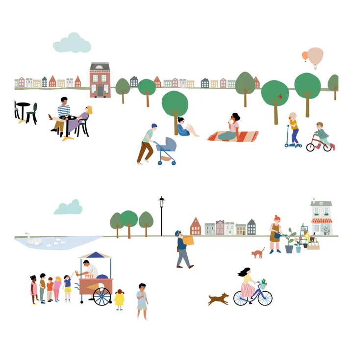 Sticker frise Mon Village- Image produit n°0