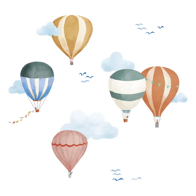 Einfache Sticker Heißluftballon Aquarell