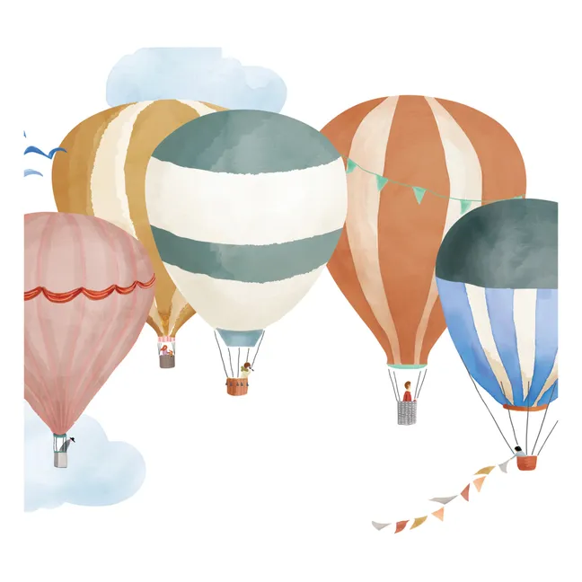 Einfache Sticker Heißluftballon Aquarell