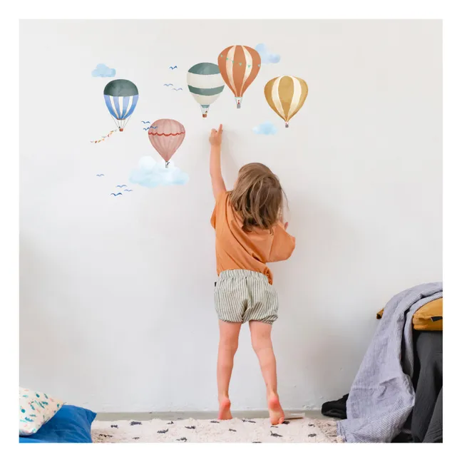 Einfache Sticker Heißluftballon Aquarell