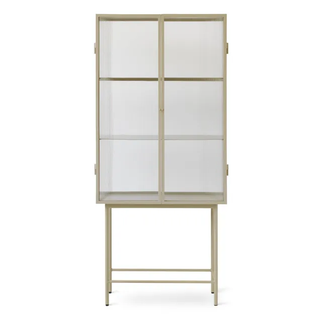 Haze Ribbed Glass and Metal Sideboard | Beige
