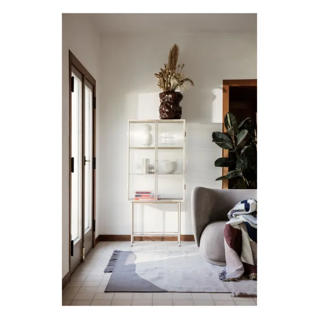 Haze Ribbed Glass and Metal Sideboard | Beige