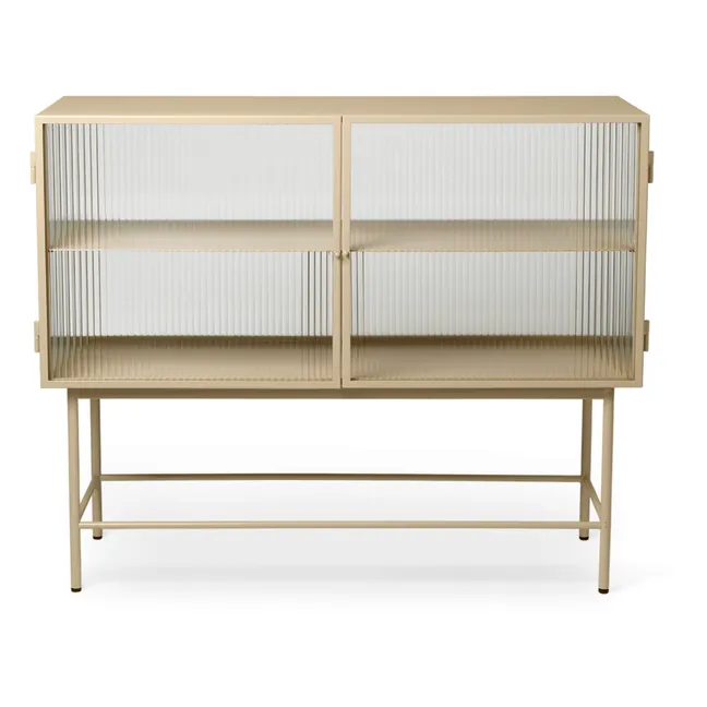 Haze Ribbed Glass and Metal Sideboard | Beige