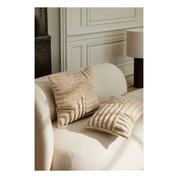 Cuscino, modello: Crease, in lana | Sabbia- Immagine del prodotto n°1