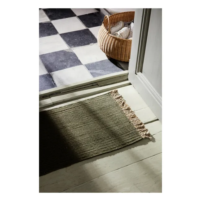 Block Recycled PET Doormat | Olive green