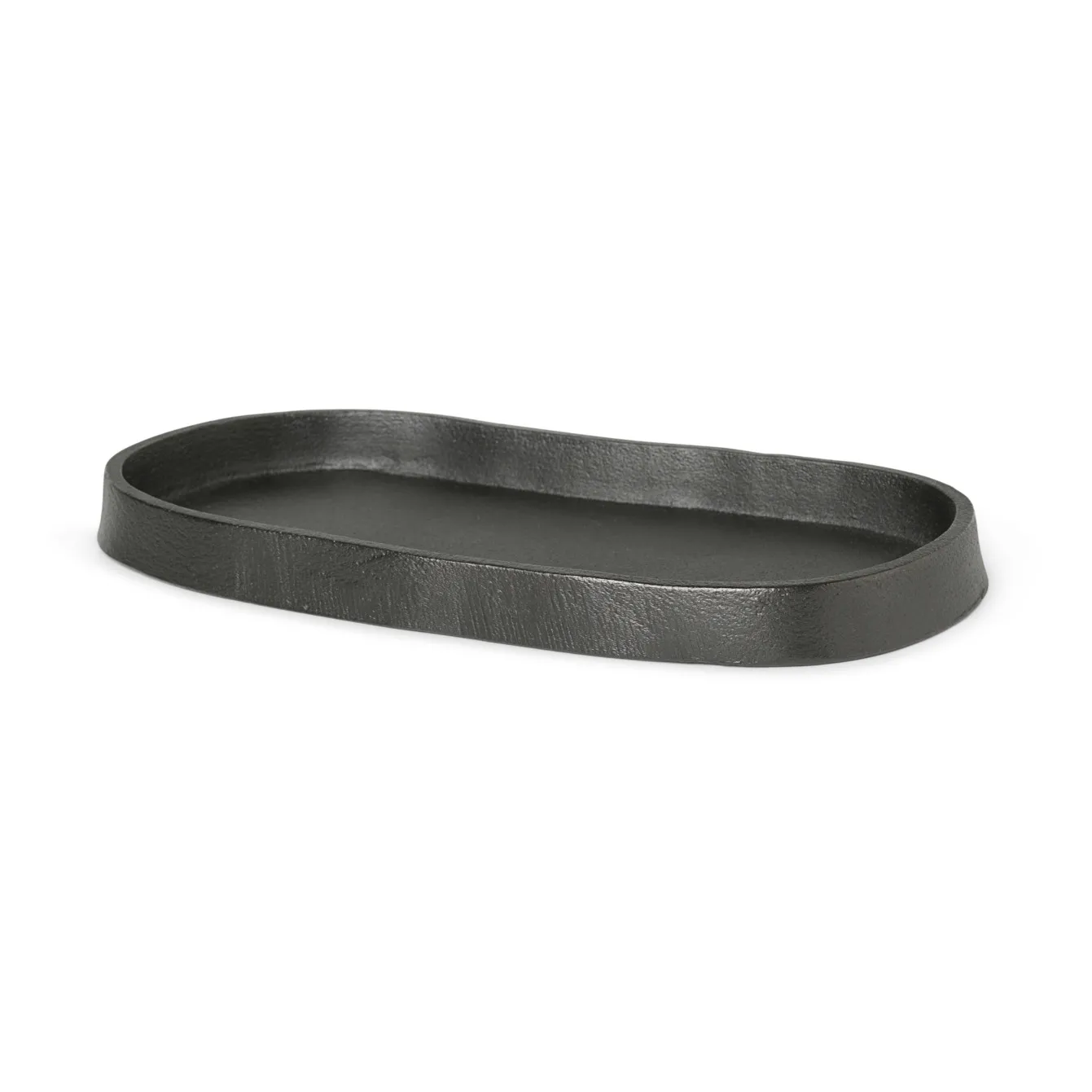 Ferm Living Black Yama Oval Tray In Recycled Aluminium