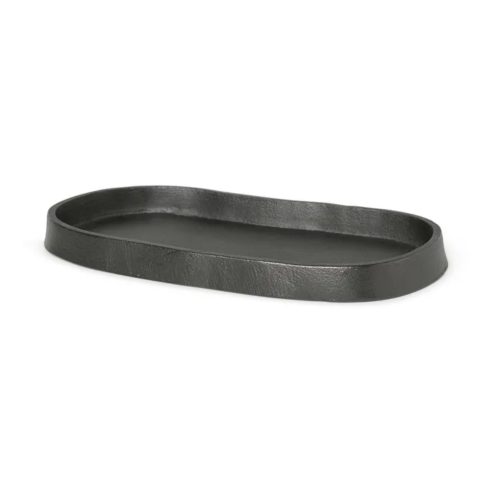 Bandeja ovalada Yama de aluminio reciclado | Negro- Imagen del producto n°0