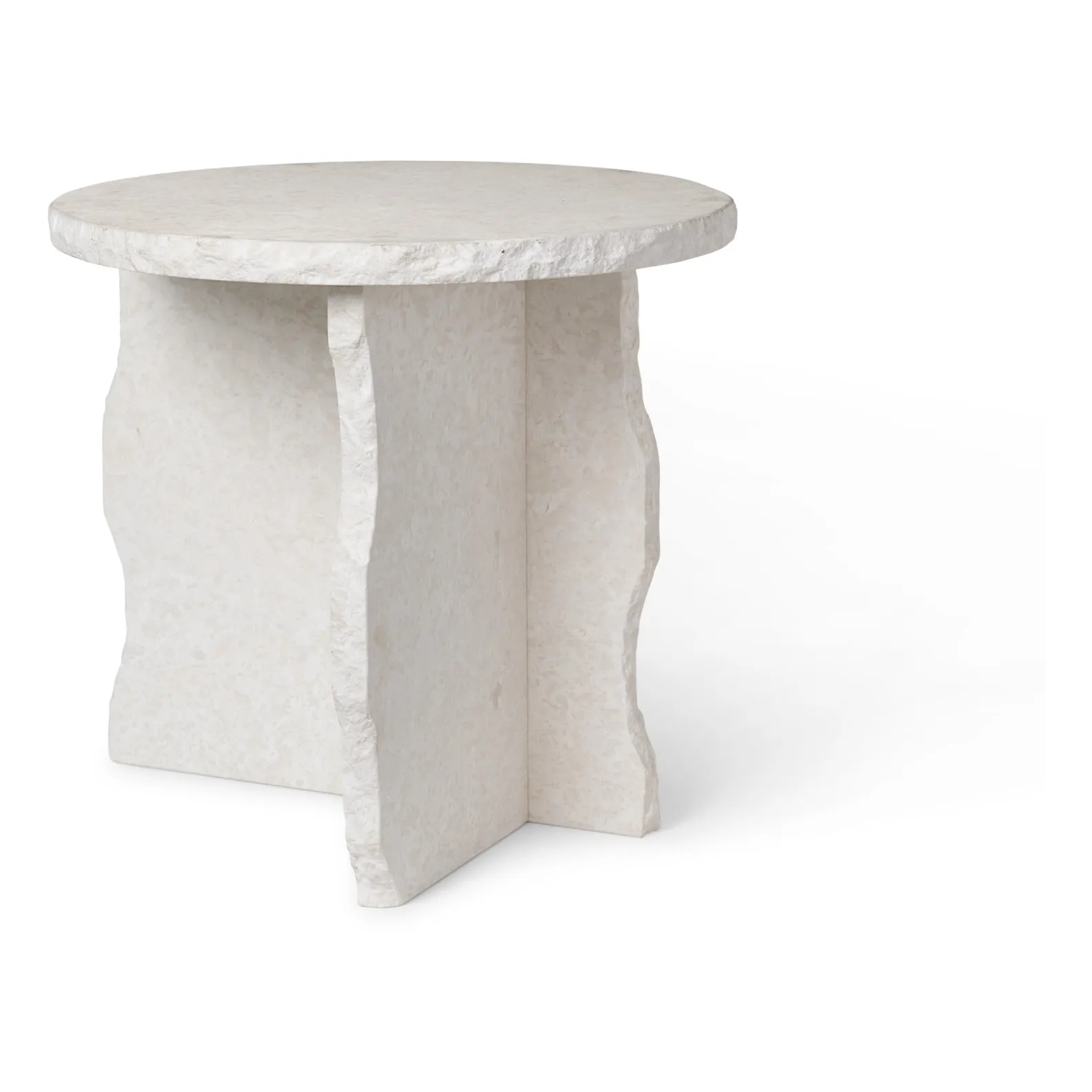 Ferm Living White Mineral Bianco Curia Marble Side Table