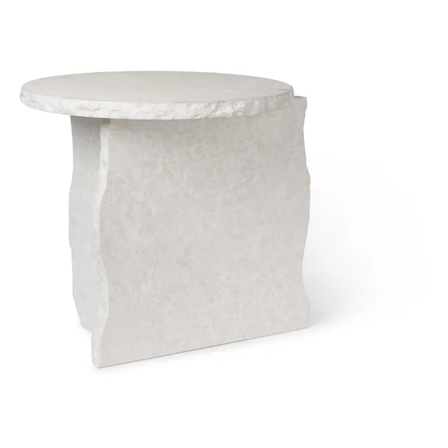 Mesa auxiliar Mineral de mármol Bianco Curia | Blanco