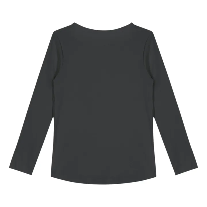 T-shirt Henley Coton Bio - Capsule Homewear  | Noir- Image produit n°1