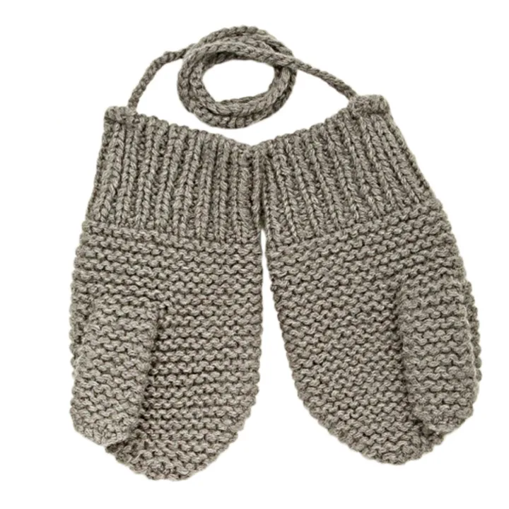 Manoplas de lana tejidas a mano | Gris- Imagen del producto n°0