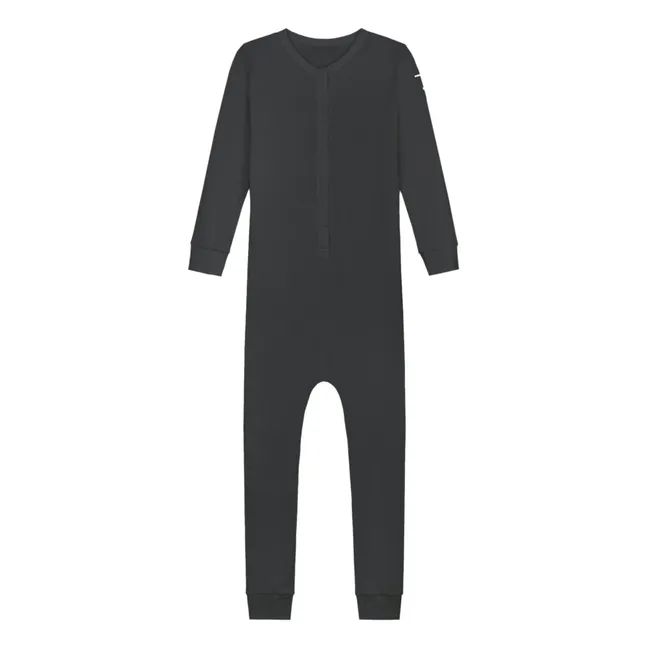 Mono pijama sin pies de algodón orgánico - Capsule Homewear  | Negro