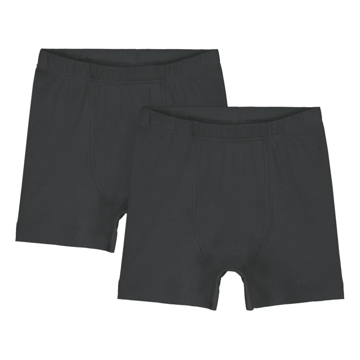 Boxershorts aus Bio-Baumwolle 2er-Pack - Homewear  | Schwarz- Produktbild Nr. 0