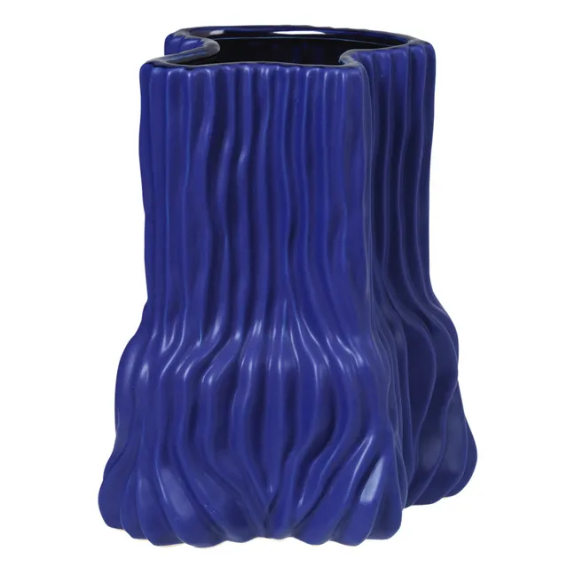 Vase Magny aus Steingut | Blau