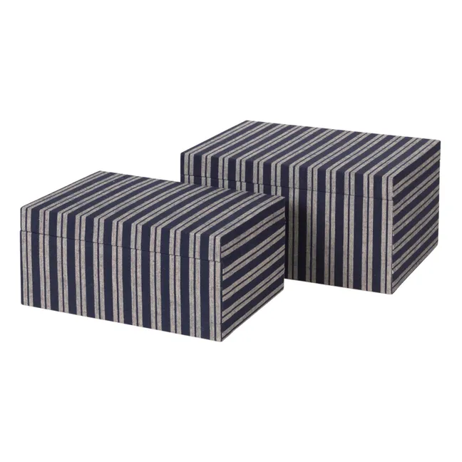 Caja de cartón Cléo - Juego de 2 | Azul