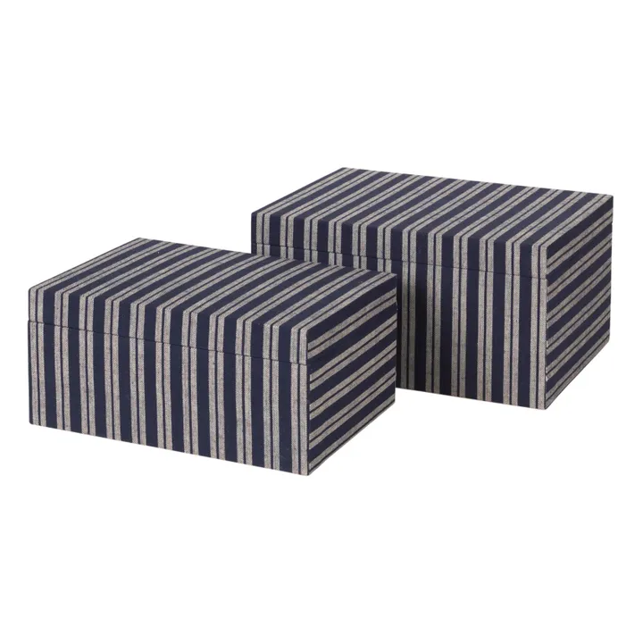Caja de cartón Cléo - Juego de 2 | Azul- Imagen del producto n°0