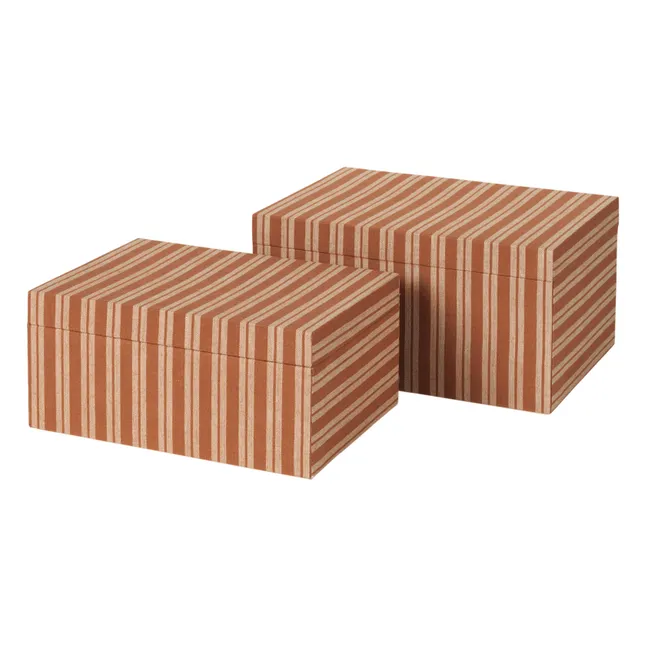 Caja de cartón Cléo - Juego de 2 | Marrón