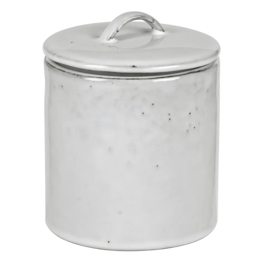Broste Copenhagen Light Grey Nordic Sand Stoneware Pot With Lid