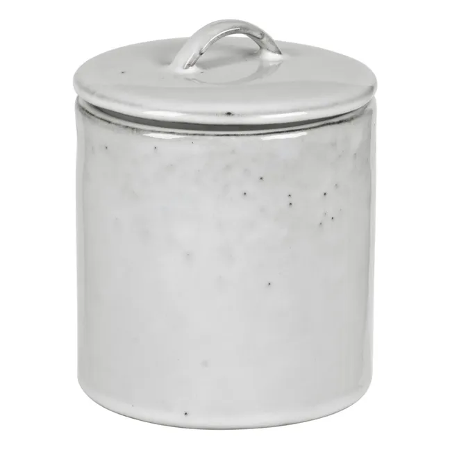 Recipiente con tapa de gres Nordic Sand | Gris Claro