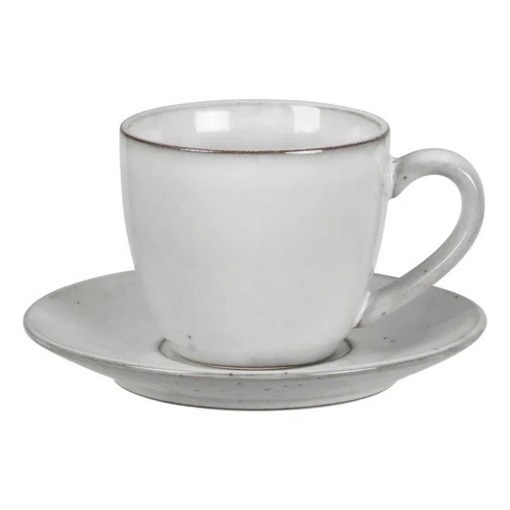Tasse Sous Tasse Nordic sand en grès | Gris clair- Image produit n°0