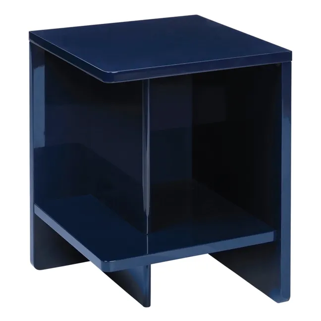 Tenna Lacquered Wood Bedside Table - Left | Navy blue