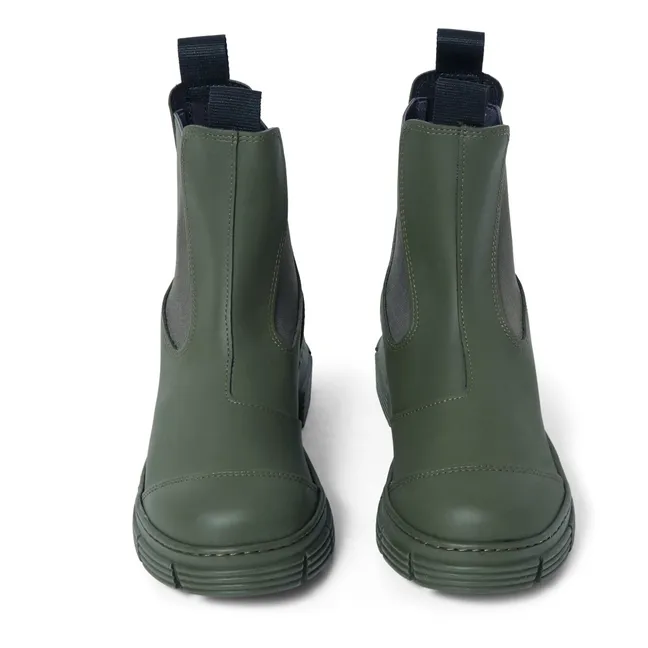 Chelsea Boots Basses Gomme Recyclée | Vert kaki