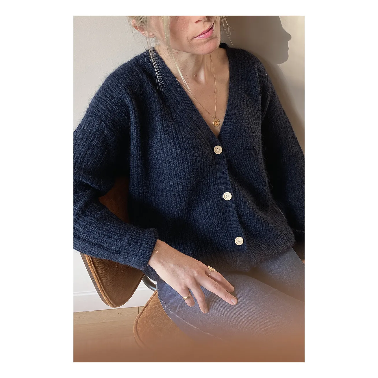 Cardigan Pull Mohair Bleu Marine Bleu Marine Cardigan En Laine